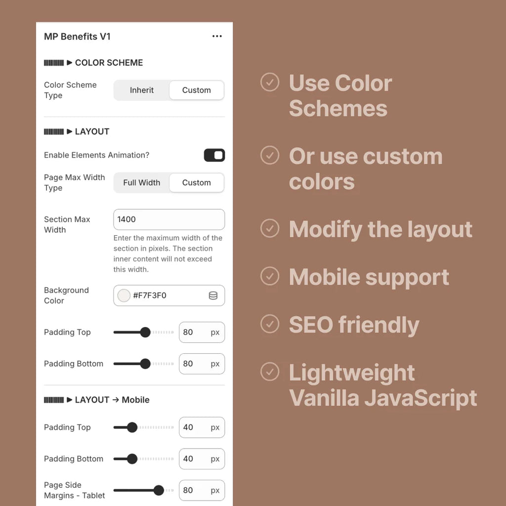 Product MP Benefits Highlight Shopify Section