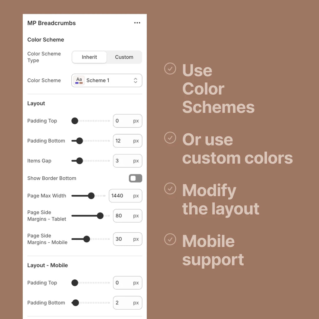 Customizable Breadcrumbs Section for Shopify