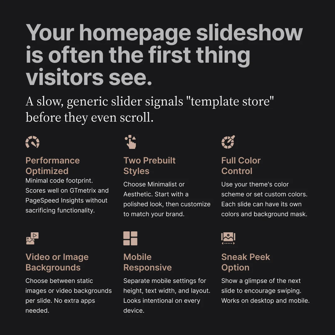 High Performance MP Slideshow V1 Section for Shopify